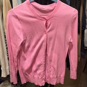J Crew classic cardigan hot pink